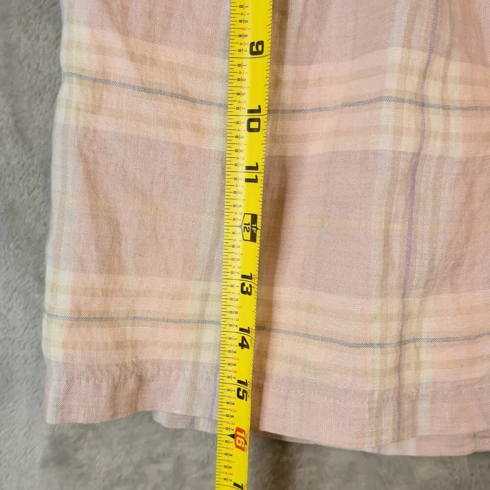 Baird McNutt Plaid Irish Linen Skirt Size 6/8? Pink Short NWT Preppy Old Money